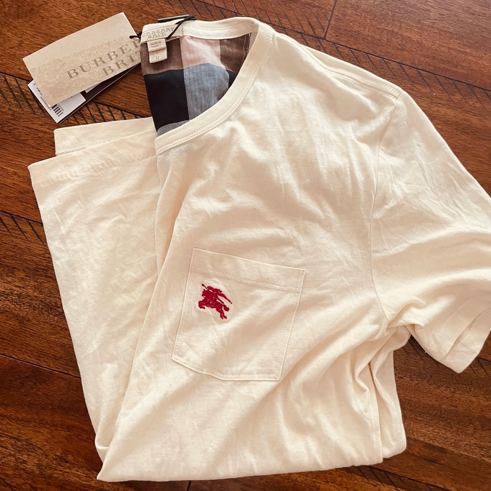 Burberry Men’s Natural White T-Shirt